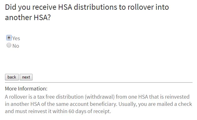 EasyForm8889.com HSA Rollover questions