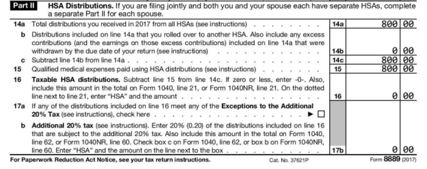 2017 HSA Form 8889 - Instructions and Example | HSA Edge